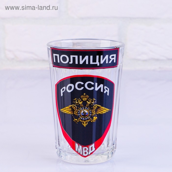 Стакан граненый в подарочной упаковке Стакан граненый в подарочной упаковке "Полиция" МВД, 250 мл