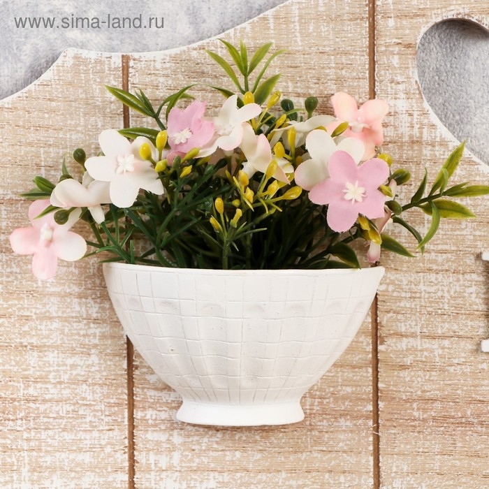 Крючки декоративные дерево Крючки декоративные дерево "Вазон с цветами с сердечком" 19,5х35х3,5 см