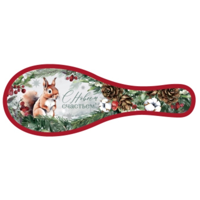 Подставка под ложку новогодняя стеклянная «С Новым счастьем», 21 х 7,5 х 2 см Подставка под ложку новогодняя стеклянная «С Новым счастьем», 21 х 7,5 х 2 см