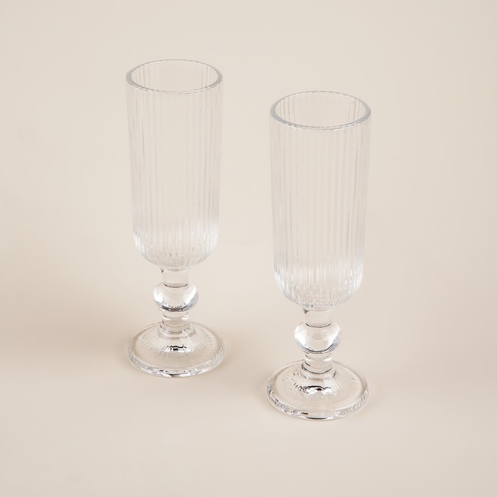 Набор бокалов для шампанского стеклянный SL Home «Модерн», 150 мл, 5,5×18,5 см, цвет прозрачный Набор бокалов для шампанского стеклянный SL Home «Модерн», 150 мл, 5,5×18,5 см, цвет прозрачный