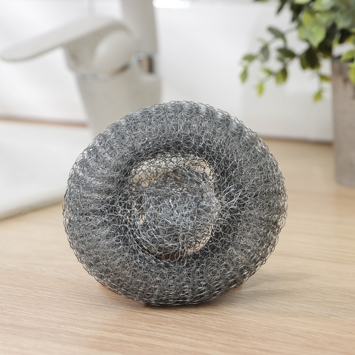 Губка для посуды металлическая Raccoon, плетёная, оцинкованная, 40 гр Губка для посуды металлическая Raccoon, плетёная, оцинкованная, 40 гр