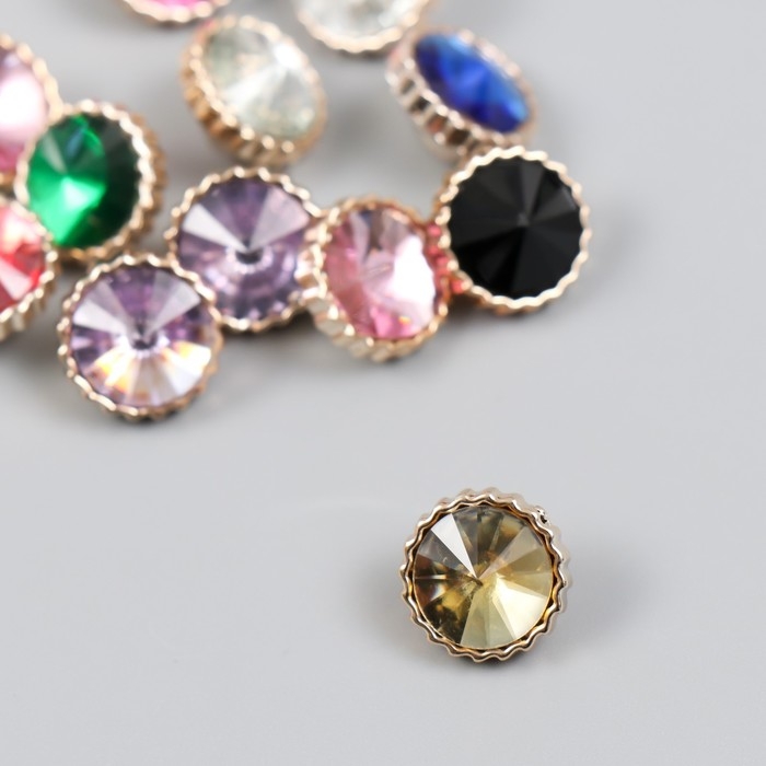 Пуговица пластик для творчества Пуговица пластик для творчества "Кристалл в огранке" набор 12 шт МИКС 1,2х1,2х0,8 см