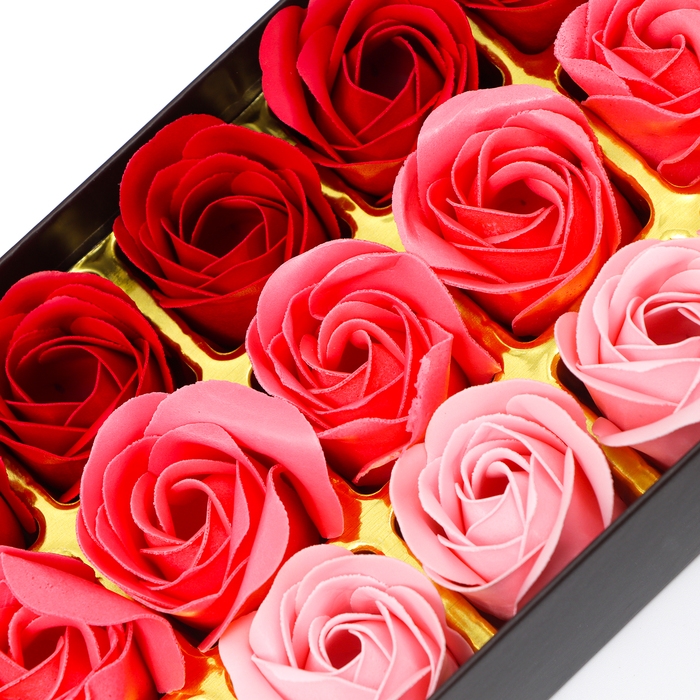 Мыльные розочки, цветные оттенки, набор 18 шт. Мыльные розочки, цветные оттенки, набор 18 шт.