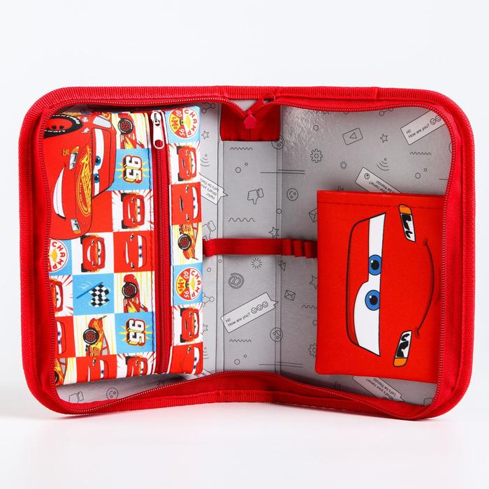 Пенал каркасный, 1 секция, 140х210х40 мм, откидной карман, тканевый, Тачки Пенал каркасный, 1 секция, 140х210х40 мм, откидной карман, тканевый, Тачки