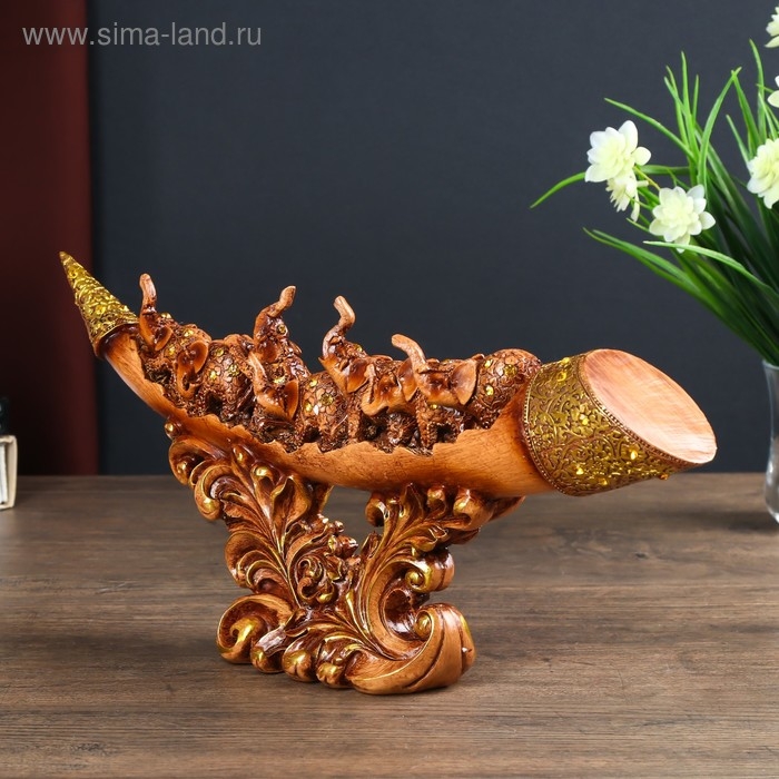 Сувенир полистоун Сувенир полистоун "Семь слонов на бивне" под дерево 18,5х8х44 см