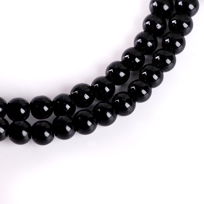Бусины из натурального камня «Чёрный агат» набор 90 шт., размер 1 шт. — 4 мм Бусины из натурального камня «Чёрный агат» набор 90 шт., размер 1 шт. — 4 мм