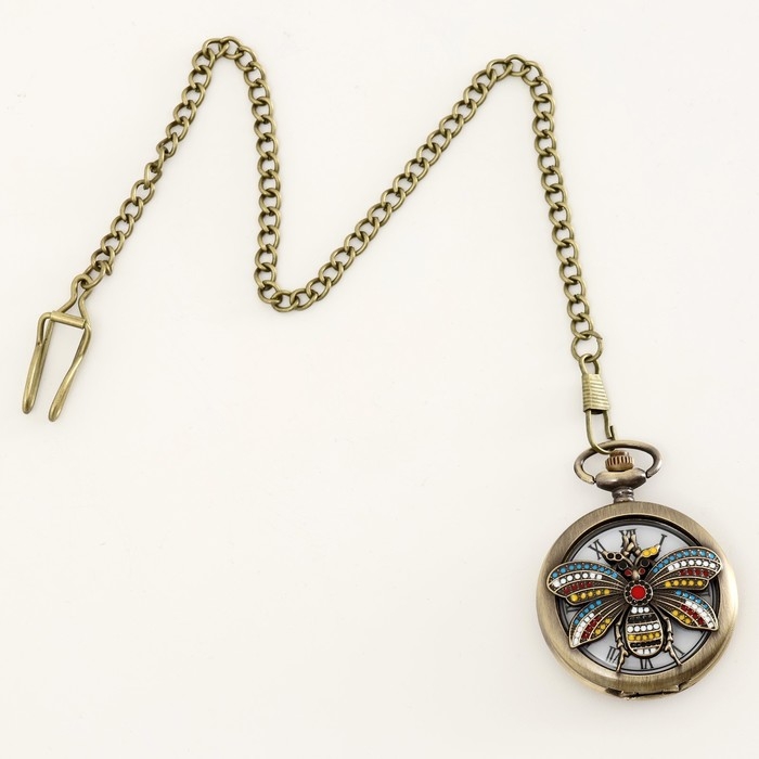 Часы карманные Часы карманные "Оса", кварцевые, d циферблата-4.7 см, цепочка l-38 см