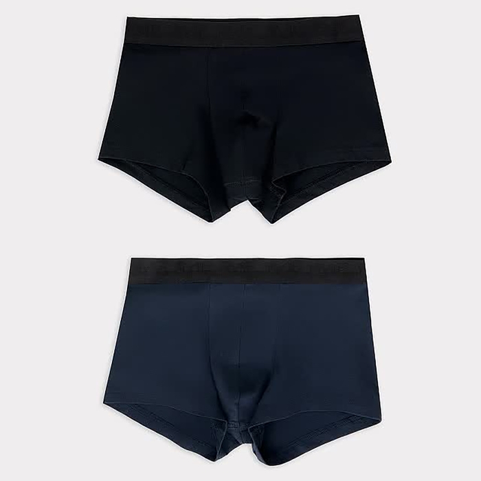 Набор мужских трусов боксеры (2 шт), цвет синий/черный, размер 60 (5XL)