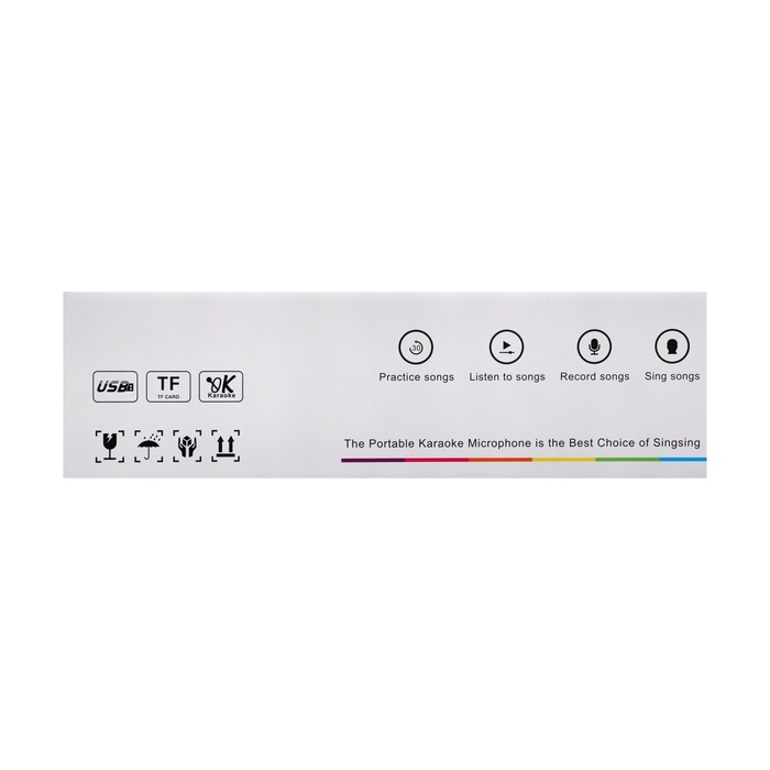 Портативный караоке микрофон, 5 Вт, 1200 мАч, LED, розово-белый Портативный караоке микрофон, 5 Вт, 1200 мАч, LED, розово-белый