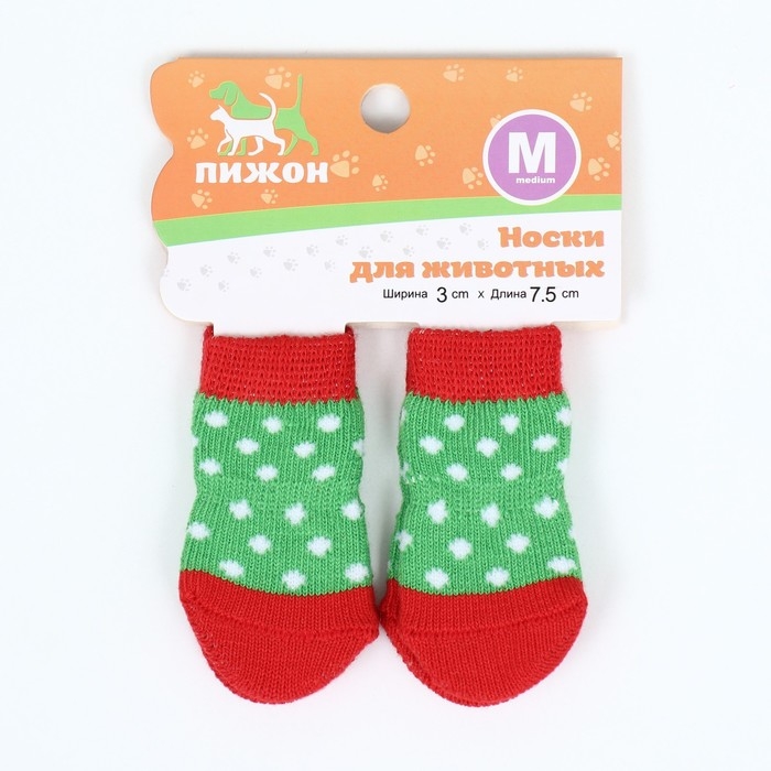 Носки нескользящие Носки нескользящие "Новогодние", размер M (3/4 * 7,5 см), набор 4 шт