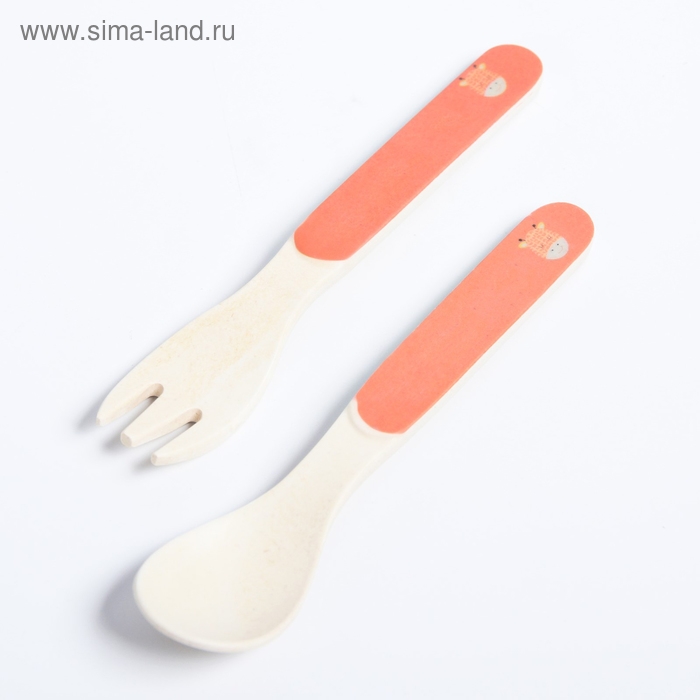 Набор детской бамбуковой посуды «Жираф», тарелка, миска, стакан, приборы, 5 предметов Набор детской бамбуковой посуды «Жираф», тарелка, миска, стакан, приборы, 5 предметов