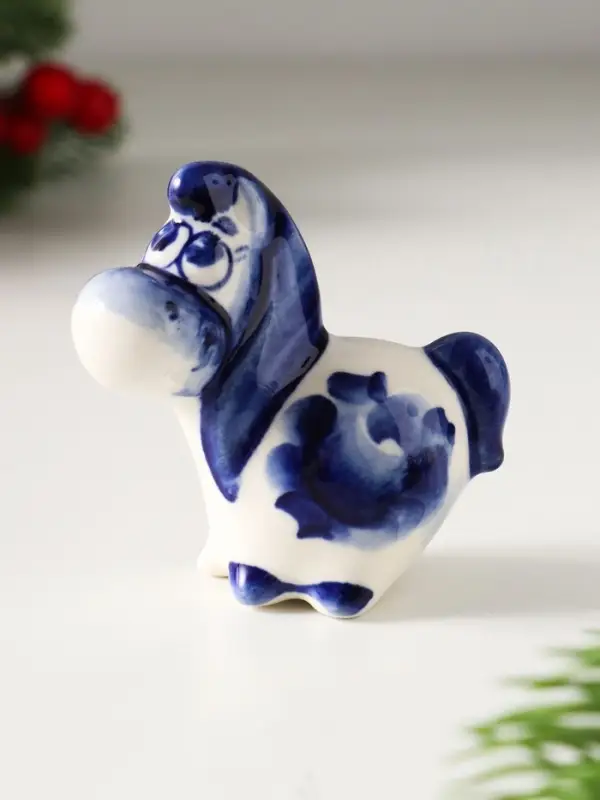 Сувенир Конь Вася, 5,5х6х3см, гжель Сувенир Конь Вася, 5,5х6х3см, гжель