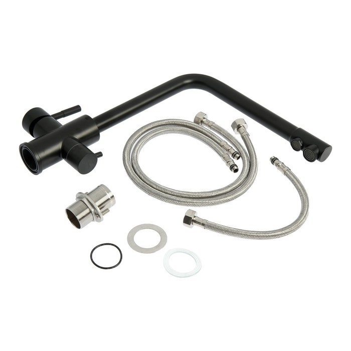 Смеситель для кухни ZEIN Z4261, с выходом для питьевой воды, нержавеющая сталь, черный Смеситель для кухни ZEIN Z4261, с выходом для питьевой воды, нержавеющая сталь, черный