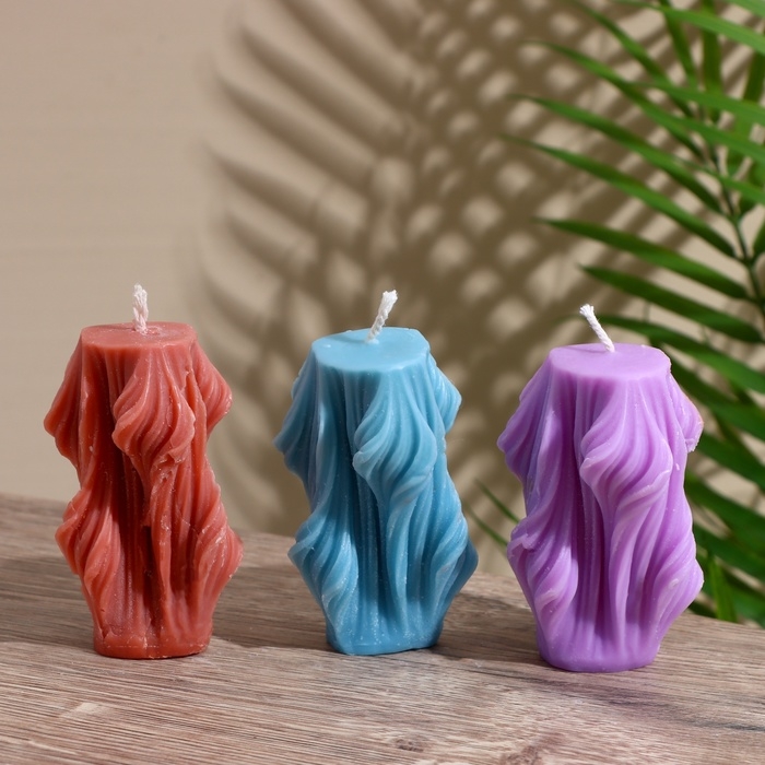 Свеча  Свеча "Вуаль" 5х5х8 см, соевый воск,микс