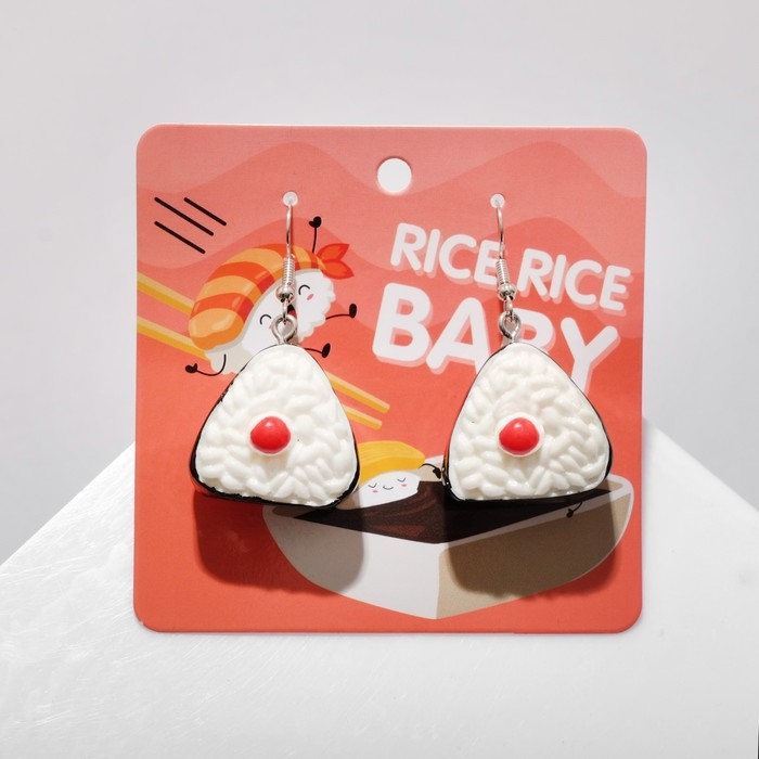 Серьги пластик «Суши» ролл, цветные Серьги пластик «Суши» ролл, цветные