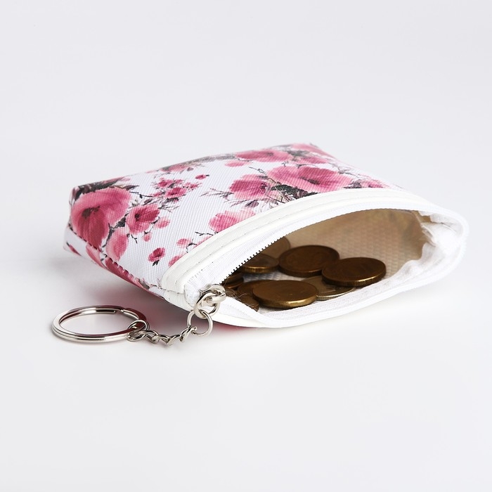 Кошелёк женский на молнии, цвет белый/розовый Кошелёк женский на молнии, цвет белый/розовый