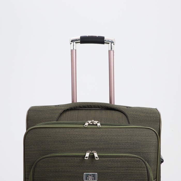 Чемодан большой 95 л (L), отдел на молнии, с расширением, кодовый замок, 4 колеса, наружный карман, цвет хаки Чемодан большой 95 л (L), отдел на молнии, с расширением, кодовый замок, 4 колеса, наружный карман, цвет хаки