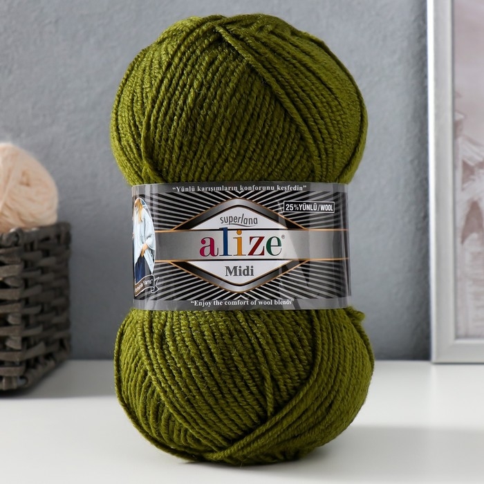 Пряжа Пряжа "Superlana midi" 25% шерсть, 75% акрил 170м/100гр (620)