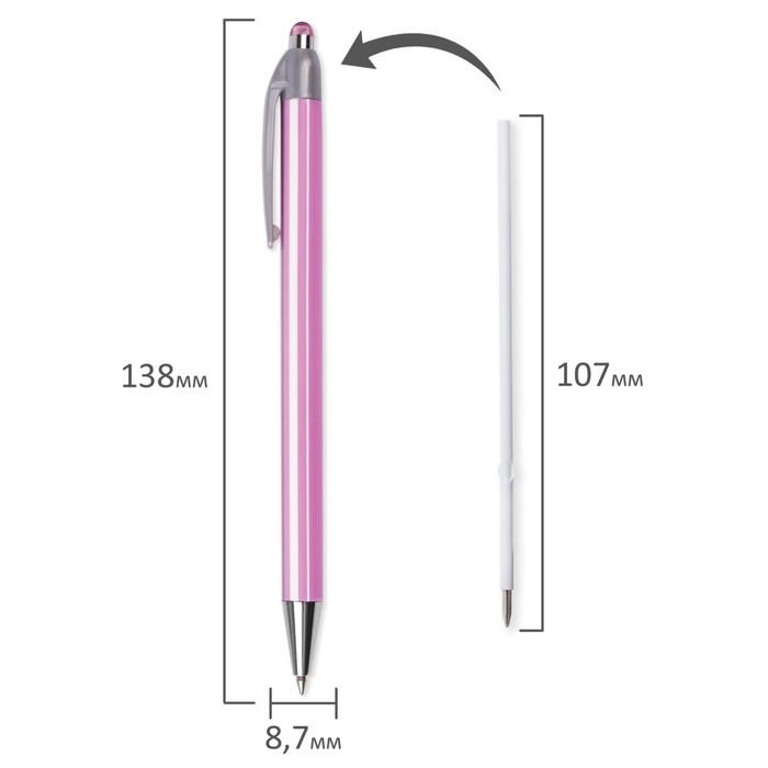 Ручка шариковая автоматическая BRAUBERG Sakura, узел 0.5 мм, чернила синие Ручка шариковая автоматическая BRAUBERG Sakura, узел 0.5 мм, чернила синие