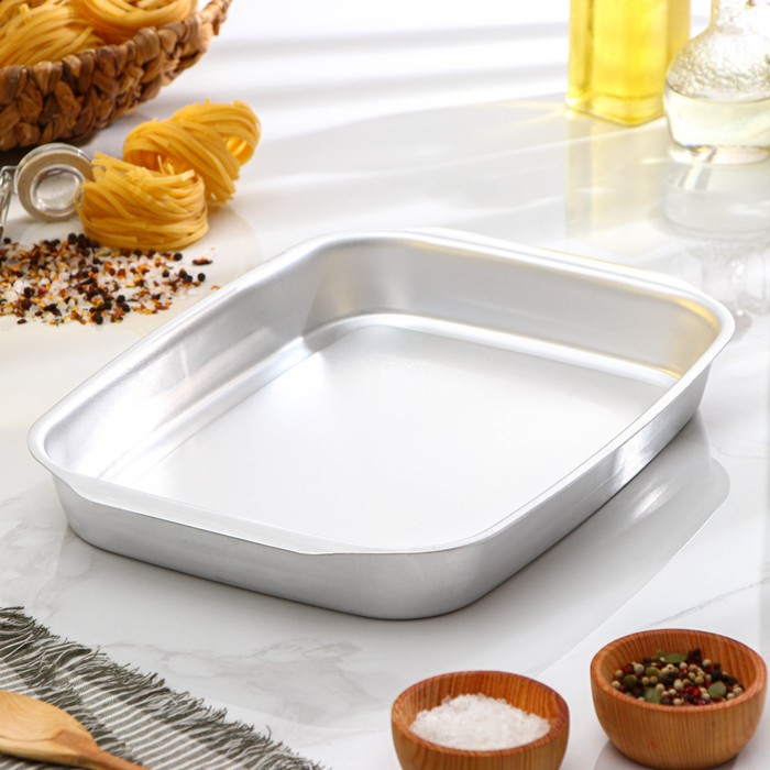 Противень алюминиевый, 26×36 см, h=4,5 см, цвет серебряный Противень алюминиевый, 26×36 см, h=4,5 см, цвет серебряный