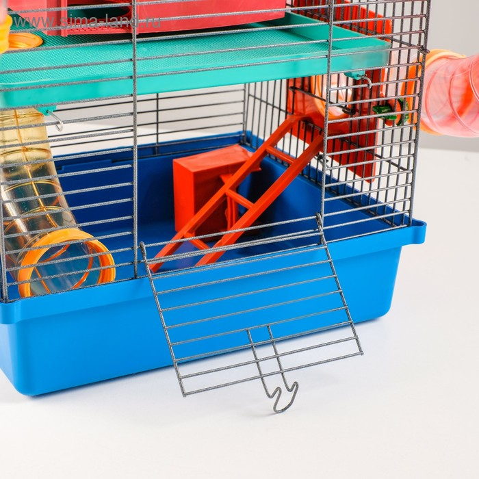 Клетка для грызунов Мини, двухъярусная, с полкой, домом и микс лабиринтов Клетка для грызунов Мини, двухъярусная, с полкой, домом и микс лабиринтов