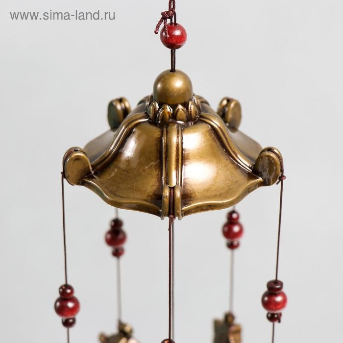 Музыка ветра металл 5 колокольчиков 6 фигурок Музыка ветра металл 5 колокольчиков 6 фигурок "Ганеша" h=54 см