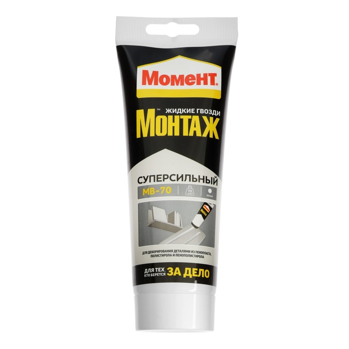Жидкие гвозди  Жидкие гвозди "Момент" Монтаж, суперсильный МВ-70, цвет белый, 250 г