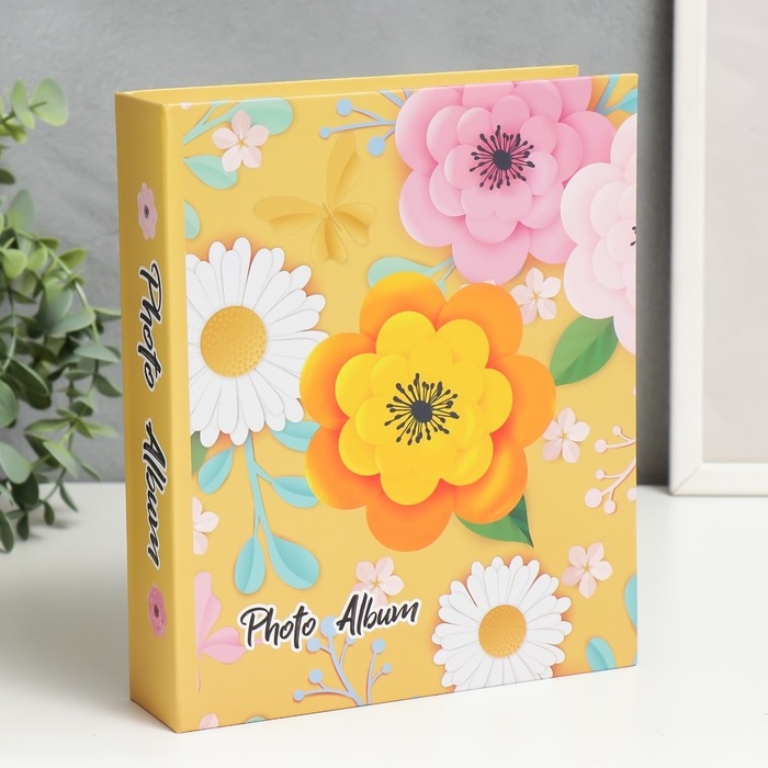 Фотоальбом на 80 фото 10х15 см 3D Фотоальбом на 80 фото 10х15 см 3D "Цветы и бабочки из бумаги" в коробке МИКС 23х5,5х19 см
