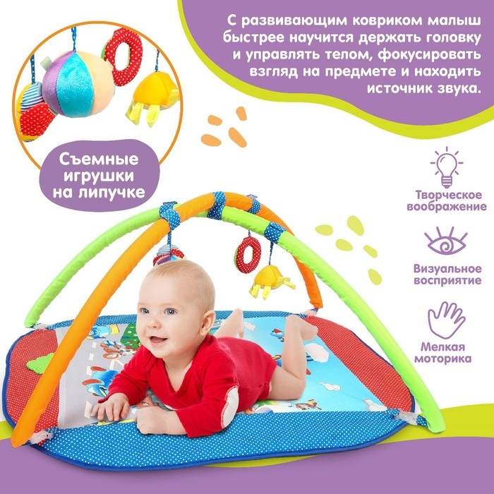 Развивающий коврик с дугами «Веселый парк», 97×86 см, виды МИКС, Дельфин Развивающий коврик с дугами «Веселый парк», 97×86 см, виды МИКС, Дельфин