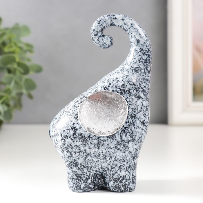 Сувенир полистоун Сувенир полистоун "Каменный слонёнок с серебристыми ушами" 8х9,5х13 см