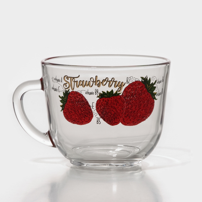 Кружка стеклянная «Полезные фрукты», 200 мл, рисунок МИКС