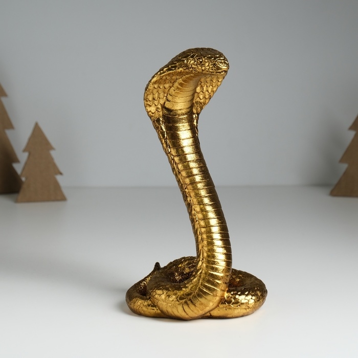 Сувенир полистоун Сувенир полистоун "Египетская кобра" золото 10,5х8,7х19 см
