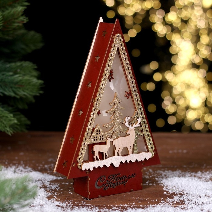 Новогодний декор с подсветкой «С новым годом» 14 × 4 × 22,5 см