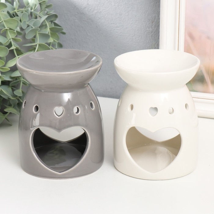 Аромалампа керамика Аромалампа керамика "Сердце - Любовь" МИКС 9,8х9,8х12,8 см