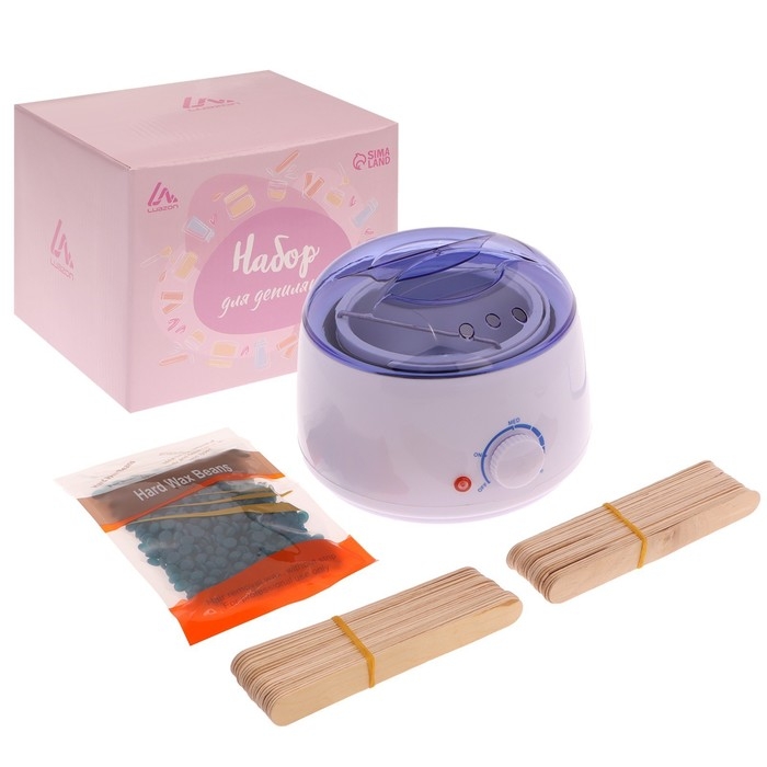 Набор для депиляции Luazon  Воскоплав баночный, 100 Вт, воск, шпатель Набор для депиляции Luazon  Воскоплав баночный, 100 Вт, воск, шпатель