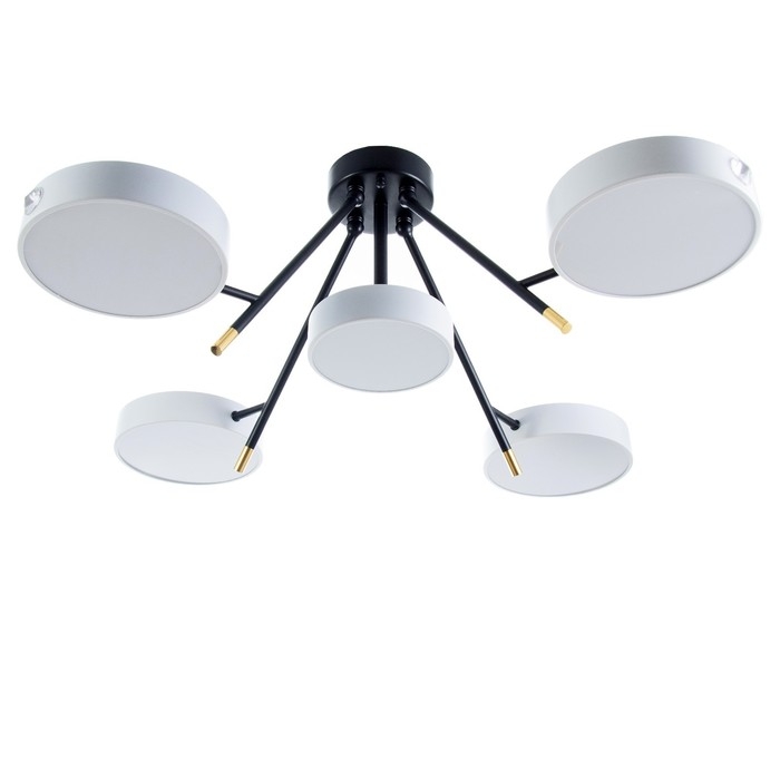 Люстра Люстра "Лагом" 5хLED 120Вт 3000-6000К черно-белый 81х81х30 см BayerLux