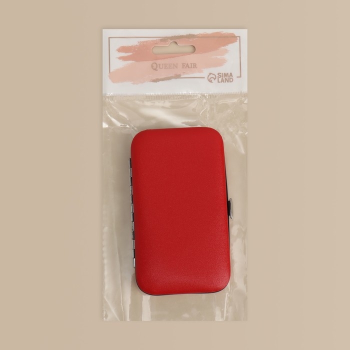 Набор маникюрный, 7 предметов, в футляре, цвет красный Набор маникюрный, 7 предметов, в футляре, цвет красный