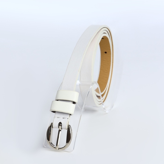 Ремень жен 01-01-02-01 Июнь14, 1,1*0,3*110 см, пряжка металл, 1 прокол, белый