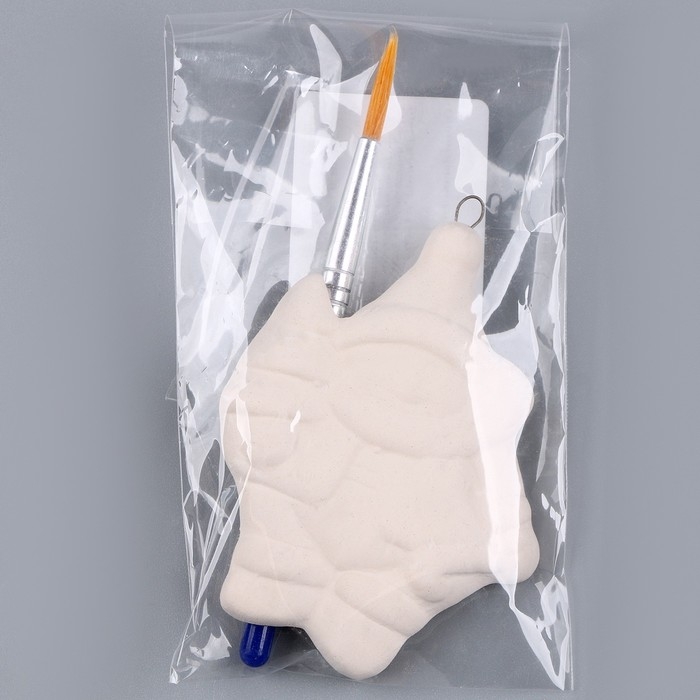 Новый год! Ёлочное украшение под раскраску «Снеговик с елкой» с подвесом, кисть Новый год! Ёлочное украшение под раскраску «Снеговик с елкой» с подвесом, кисть