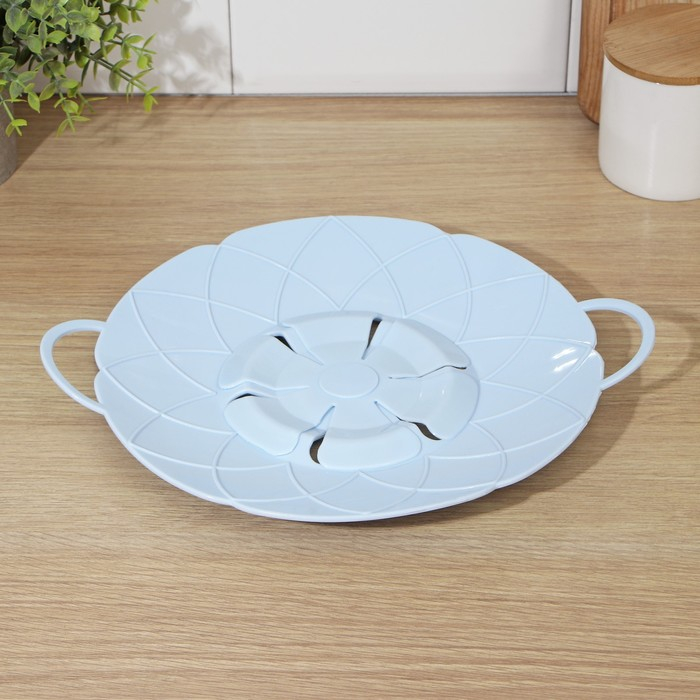 Крышка-невыкипайка силиконовая Доляна «Актеон», d=26 см, цвет голубой Крышка-невыкипайка силиконовая Доляна «Актеон», d=26 см, цвет голубой