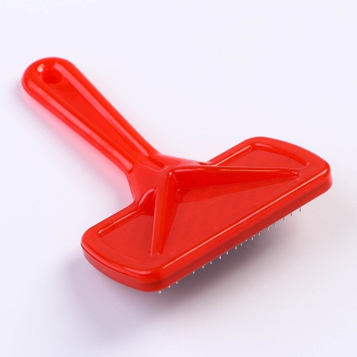 Пуходерка  Пуходерка "Симпл" с прозрачной ручкой, с каплями, 9,5 х 13,8 см, красная