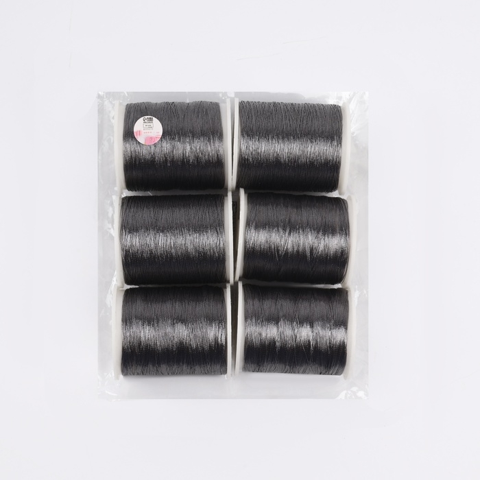 Набор металлизированных ниток, 91 ± 1 м, 6 шт, цвет серый Набор металлизированных ниток, 91 ± 1 м, 6 шт, цвет серый