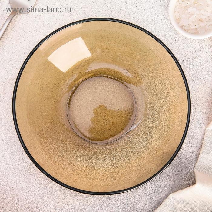 Тарелка глубокая стеклянная Basilico, 650 мл, d=18 см, цвет коричневый Тарелка глубокая стеклянная Basilico, 650 мл, d=18 см, цвет коричневый