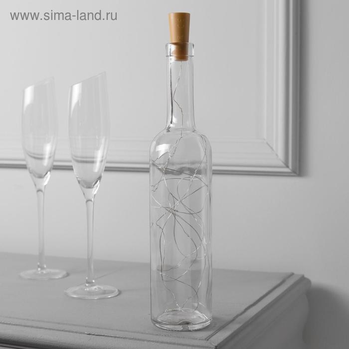 Гирлянда «Нить» 2 м роса с пробкой, IP20, серебристая нить, 20 LED, батарейки LR44х3 (в комплекте), свечение синее Гирлянда «Нить» 2 м роса с пробкой, IP20, серебристая нить, 20 LED, батарейки LR44х3 (в комплекте), свечение синее