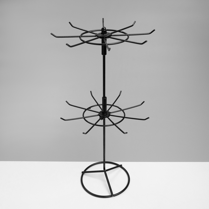 Вертушка, 2 яруса по 8 крючков, 21,5×21,5×41 см, цвет чёрный Вертушка, 2 яруса по 8 крючков, 21,5×21,5×41 см, цвет чёрный