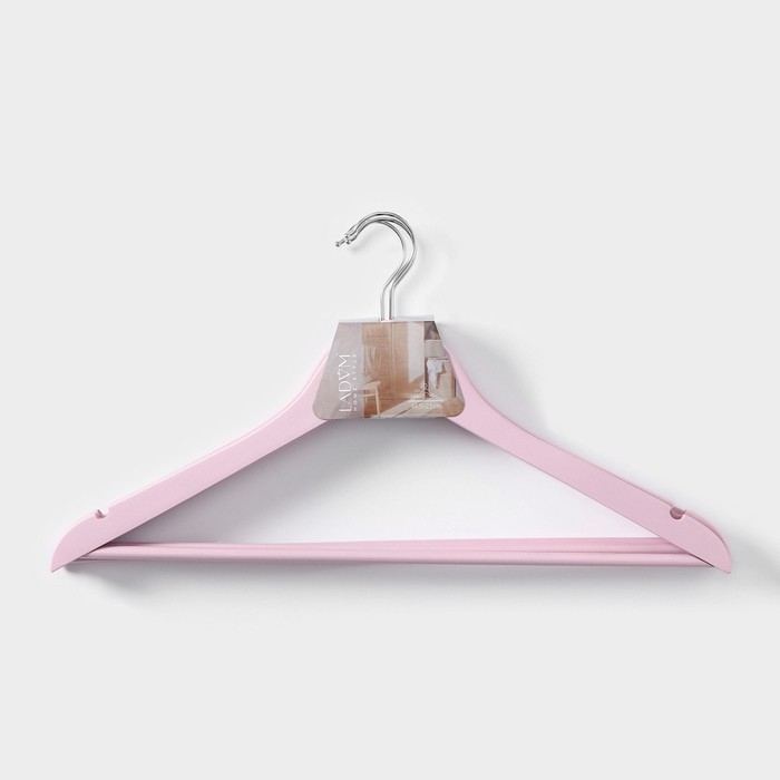 Плечики - вешалки LaDо́m Brillant, 44,5×23×1,2 см, 3 шт, деревянные, широкие плечики, цвет розовый Плечики - вешалки LaDо́m Brillant, 44,5×23×1,2 см, 3 шт, деревянные, широкие плечики, цвет розовый