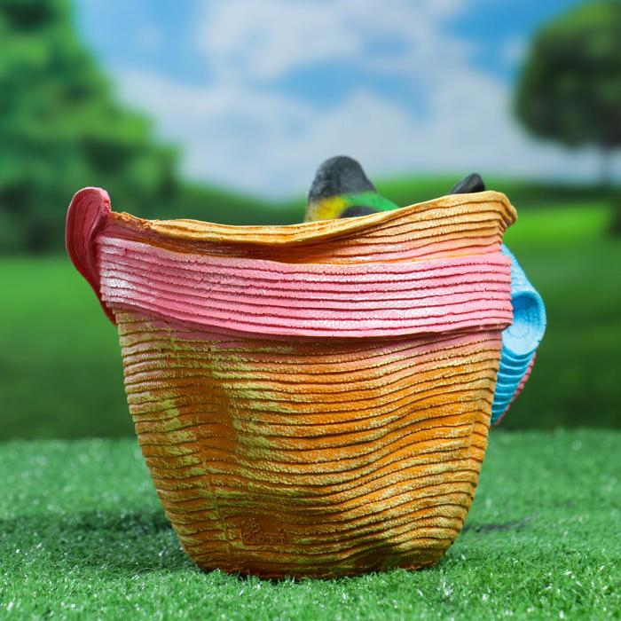 Фигурное кашпо Фигурное кашпо "Птичка на шляпе с бантиком" 21х17см, МИКС