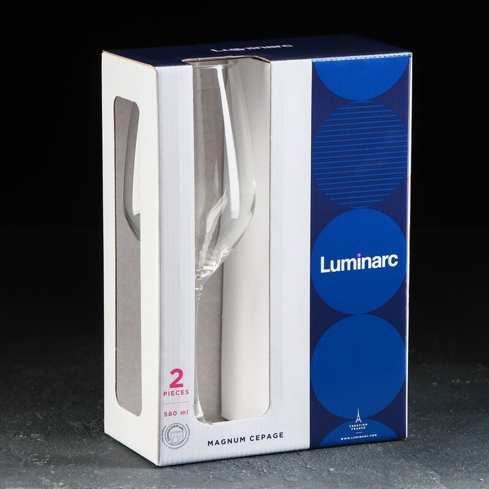 Набор стеклянных бокалов для вина «Магнум», 580 мл, 2 шт Набор стеклянных бокалов для вина «Магнум», 580 мл, 2 шт