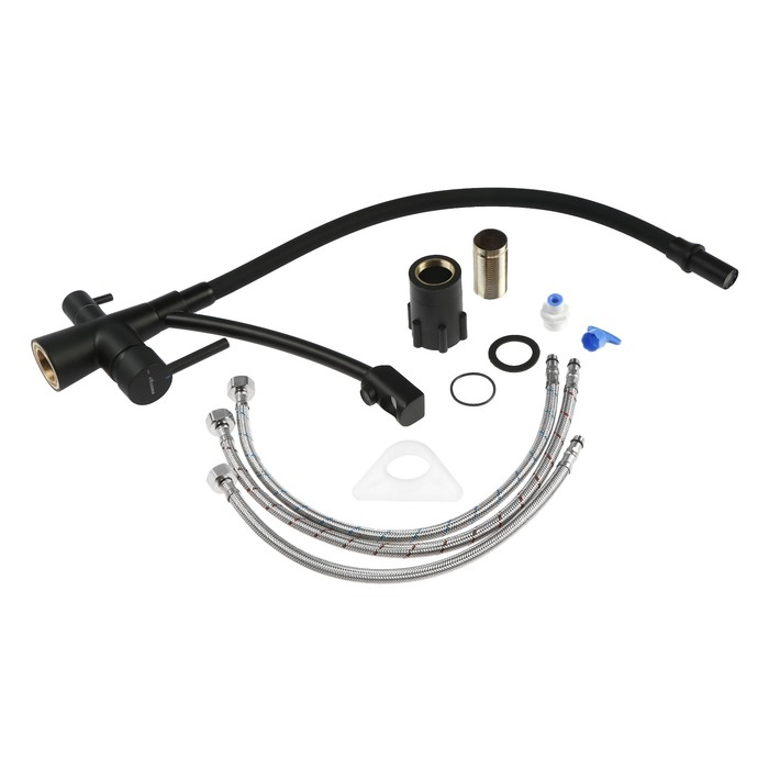 Cмеситель для кухни Accoona A5179FF-13, однорычажный, с выходом для питьевой воды, черный Cмеситель для кухни Accoona A5179FF-13, однорычажный, с выходом для питьевой воды, черный