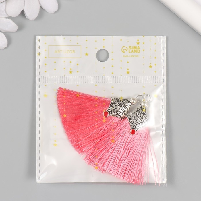 Декор для творчества текстиль Декор для творчества текстиль "Кисть Восток" коралл набор 2 шт 1,6х4,5 см